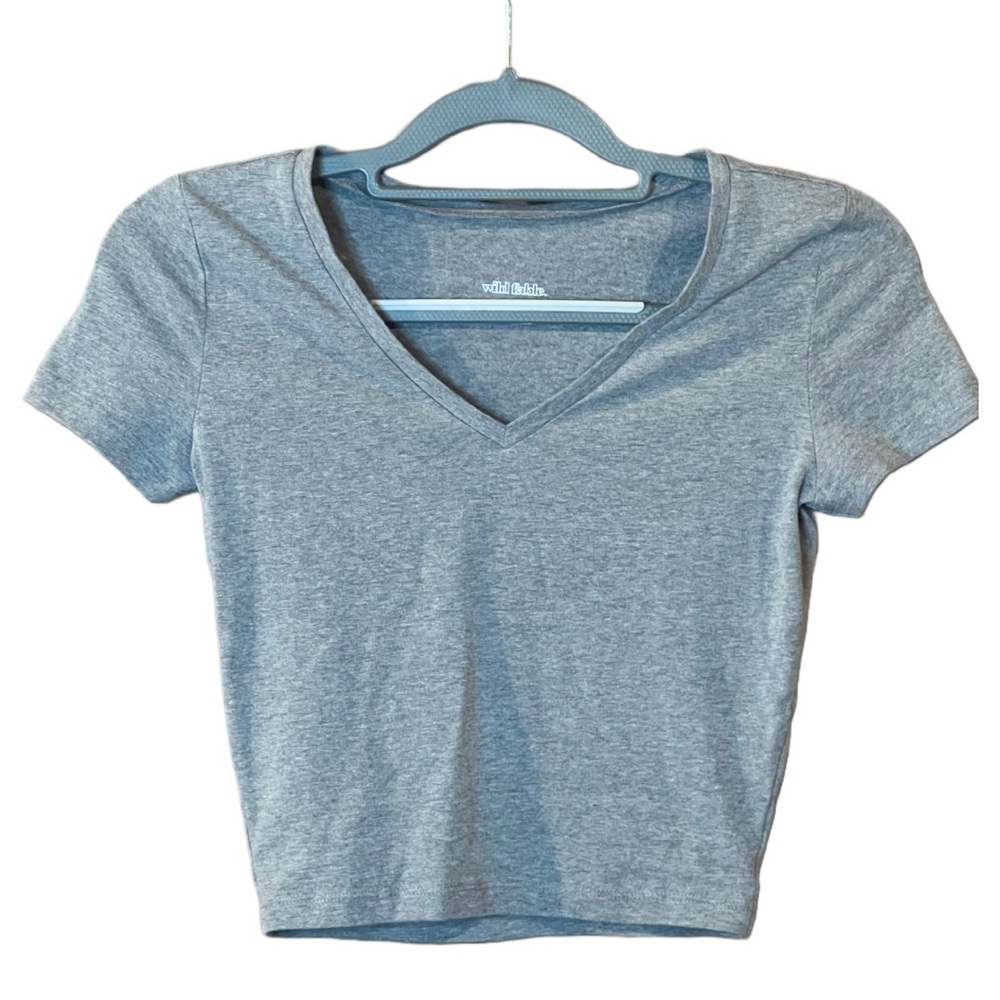 Wild Fable, women’s cropped t-shirt, gray, size small.